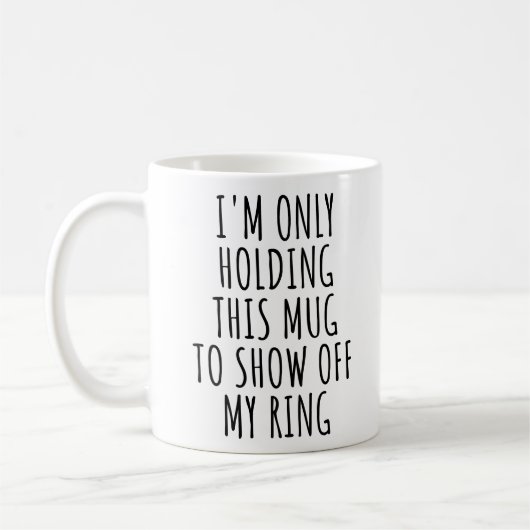 Mug d'annonce de fiançailles : Montrez ma bague (Gauche)