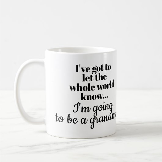 Mug d'annonce de grossesse pour grand-mère / mère (Gauche)