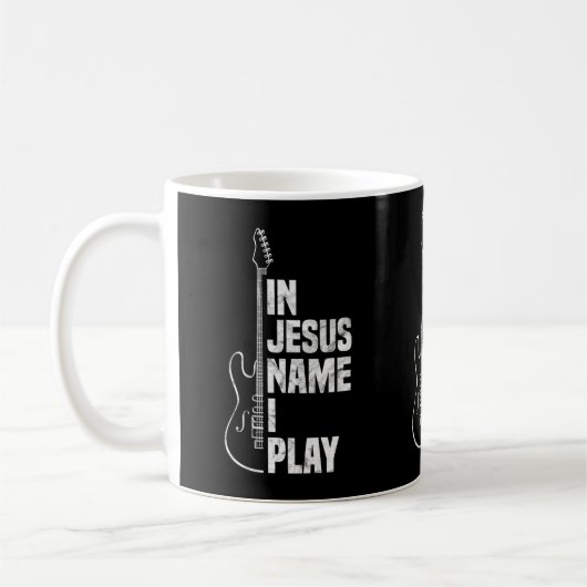 Mug Dans Jésus Nom I Play Guitar Christian Guitar Play (Gauche)