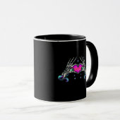 Mug Dans la mort - Squelette Mains de coeur (Devant droit)