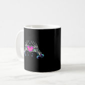 Mug Dans la mort - Squelette Mains de coeur (Devant gauche)