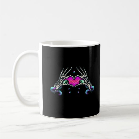 Mug Dans la mort - Squelette Mains de coeur (Gauche)
