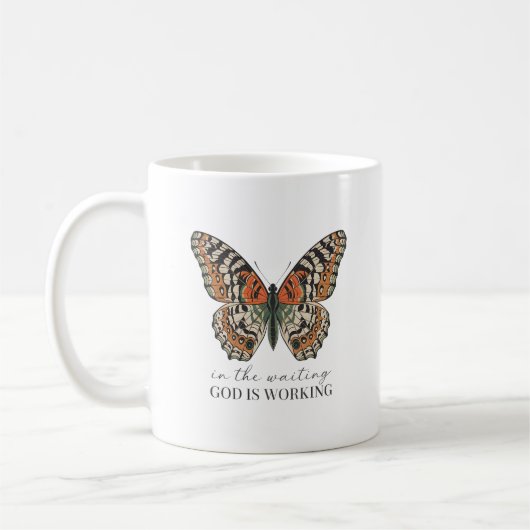Mug Dans l'attente, Dieu travaille (Gauche)