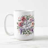 Mug Dans l'attente Dieu travaille Floral Christian (Gauche)