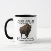 Mug Dans ma tête, je pense à des bisons drôles (Gauche)