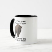 Mug Dans ma tête, je pense à des bisons drôles (Devant gauche)