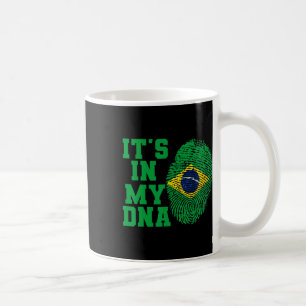 Mug Dans Mon Adn Brésil Drapeau Chemise Coupe Vintage