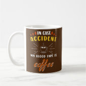 Mug Dans un accident coque Mon groupe sanguin est Café (Gauche)