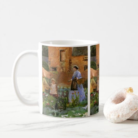 Mug Dans un jardin à Cookham par George John Pinwell (Avec donut)