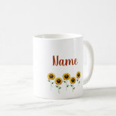 Mug Dans un monde entier tournesol personnalisé (Devant droit)