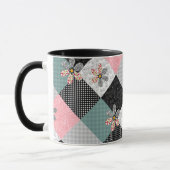 Mug Dans un motif rustique patchwork de couleurs multi (Gauche)