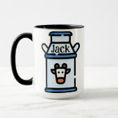 Mug "Dans une oreille..." Vache à pun personnalisable (Gauche)