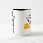 Mug "Dans une oreille..." Vache à pun personnalisable (Centre)