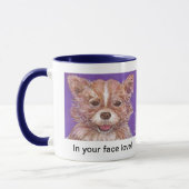 Mug Dans votre visage l'amour chiot! (Gauche)