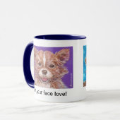 Mug Dans votre visage l'amour chiot! (Devant gauche)