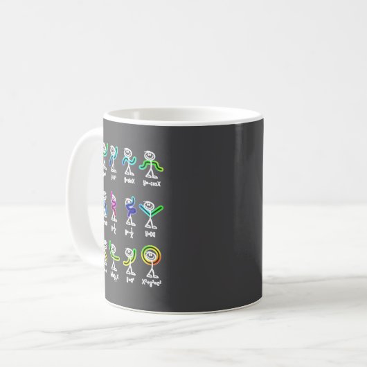 Mug Danse algébrique Figures de graphique drôles Mathé (Devant gauche)