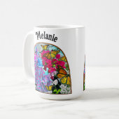 Mug Danse avec Fleurs & Papillons PV01 (Devant gauche)