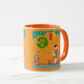 Mug Danse céleste à la pagaie orange (Devant droit)