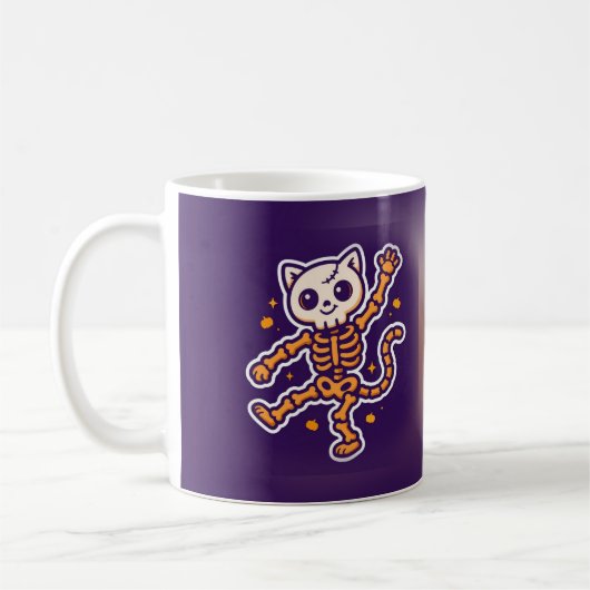 Mug Danse de chat squelette Halloween (Gauche)