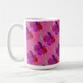 Mug "Danse de fleurs sur carreaux roses" Résumé Concep (Gauche)