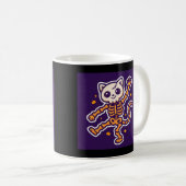 Mug Danse d'Halloween de chat squelette (Devant droit)