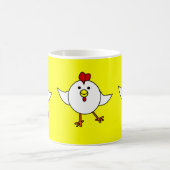 Mug Danse mignonne de poulet - blanc et jaune (Centre)