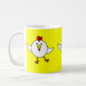 Mug Danse mignonne de poulet - blanc et jaune (Gauche)