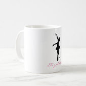 Mug Danseur de ballet noir Silhouette personnalisée (Devant gauche)