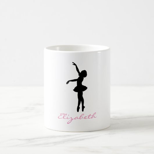 Mug Danseur de ballet noir Silhouette personnalisée (Centre)