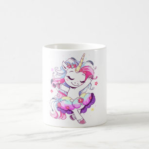 Mug Danseur de ballet Unicorn Girls Rainbow Ballerin C