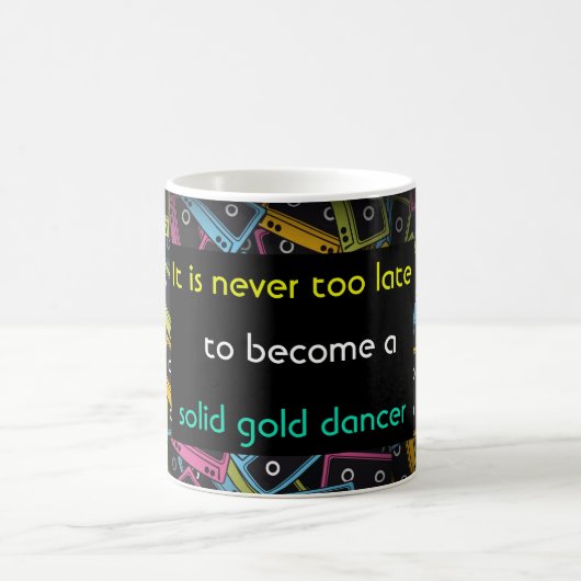 Mug danseur drôle d'or massif de bébé des années 80 (Centre)