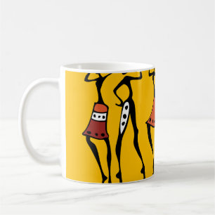 Mug Danseurs Africains, Silhouette Ethnique Vintage.