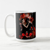 Mug Danseurs de tango romantiques sur la fractale roug (Gauche)
