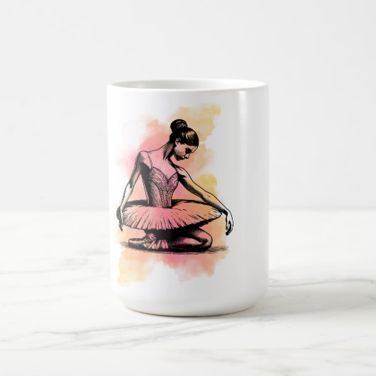 Mug Danseuse de ballet dansant en couleur  (Centre)
