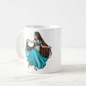 Mug Danseuse de ventre sereine en turquoise (Devant gauche)