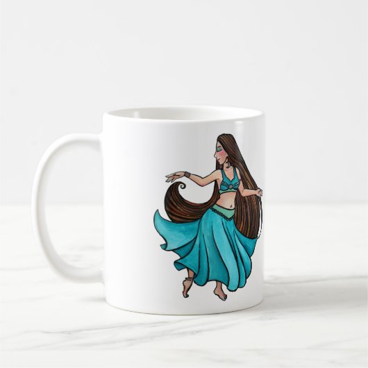 Mug Danseuse de ventre sereine en turquoise (Gauche)
