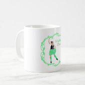 Mug Danseuse des Highlands écossais Nœud celtique Vert (Devant gauche)