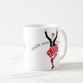Mug Danseuse écossaise des Highlands Rouge et Noir (Devant droit)