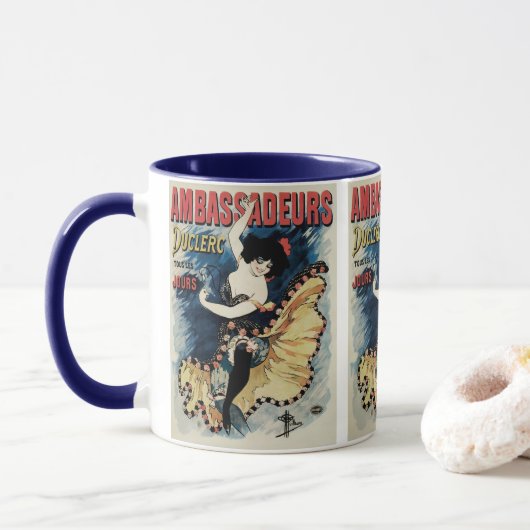 Mug Danseuse Flamenca Art Nouveau Vintage, Ambassadeur (Avec donut)