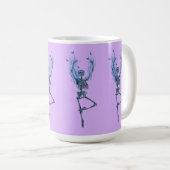 Mug Danseuse squelette aux flammes bleues Art violet (Devant droit)