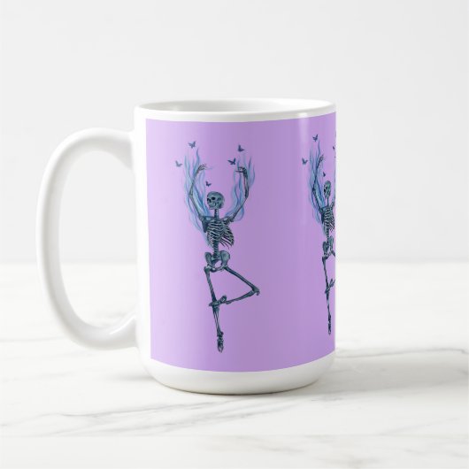 Mug Danseuse squelette aux flammes bleues Art violet (Gauche)