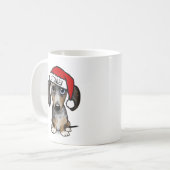 Mug Dappel Dachshund Père Noël Cute Dog Nom Personnali (Devant gauche)