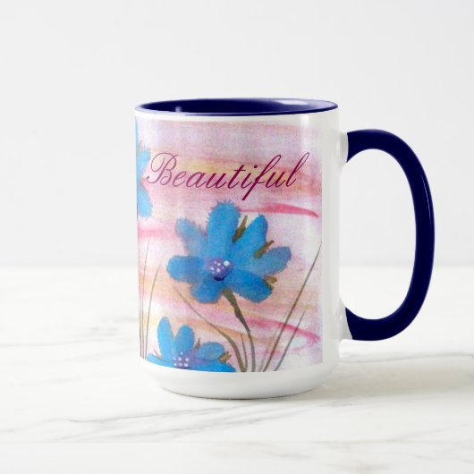 Mug d'aquarelle bleu (Droite)