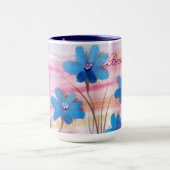 Mug d'aquarelle bleu (Centre)