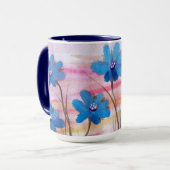 Mug d'aquarelle bleu (Devant gauche)