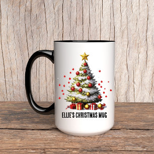 Mug d'arbre de Noël personnalisé pour les femmes