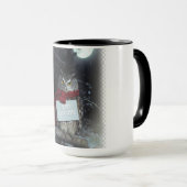 Mug Dark Academia Christmas Owl Merry (Devant droit)