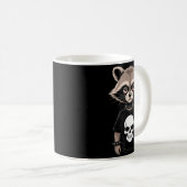 Mug Dark Emo Raccoon With Skull Punk Style Alternative (Devant droit)