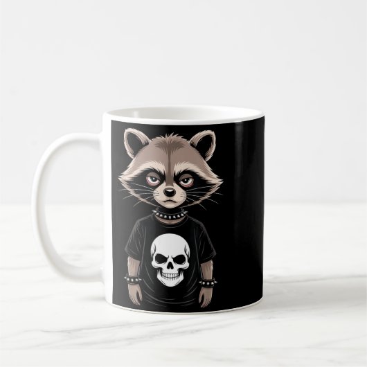 Mug Dark Emo Raccoon With Skull Punk Style Alternative (Gauche)