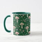 Mug Dark Forest Emerald Fungi Seamless Pattern Moody (Gauche)